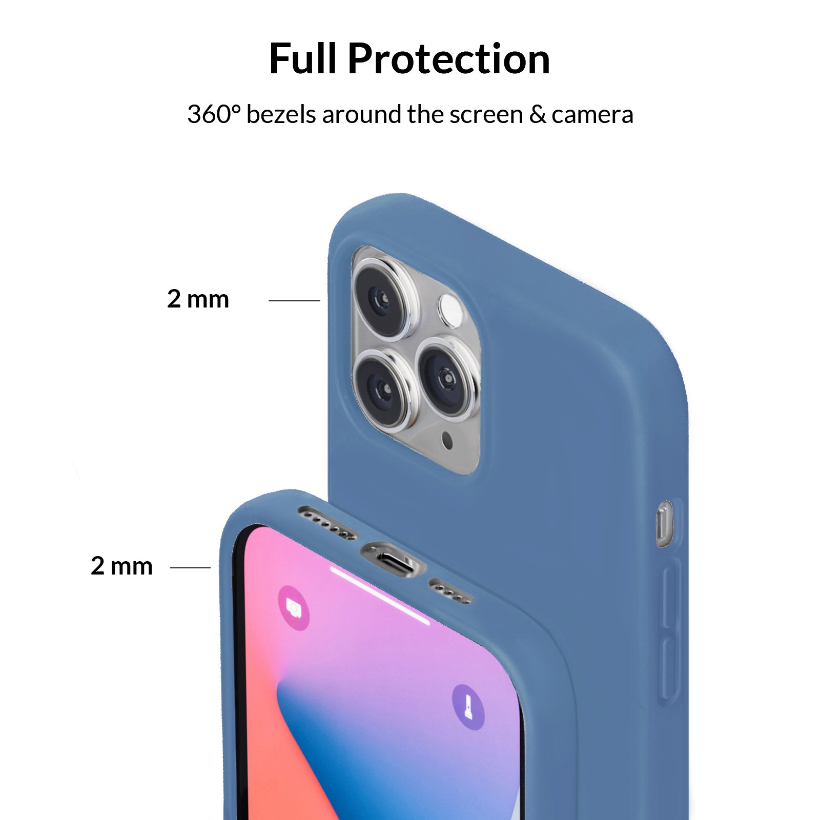 Premium Blue Linen Textured Silicone Case for iPhone - Slim Protective Cover with Soft Touch Finish (Compatible with iPhone 14/13/12/11/X) | Perfect for Everyday Use, Office & Travel Protection