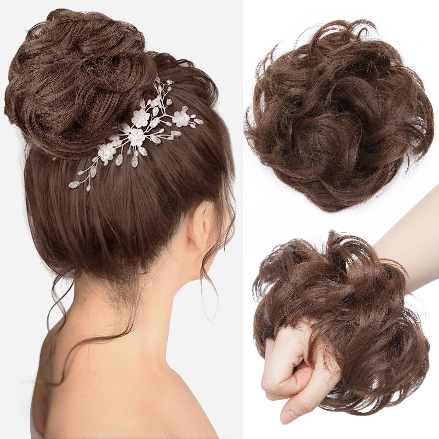 Messy Bun Hair Piece for Women - Synthetic Hair Extensions for Quick & Easy Updos - Perfect for Weddings, Parties & Everyday Styling