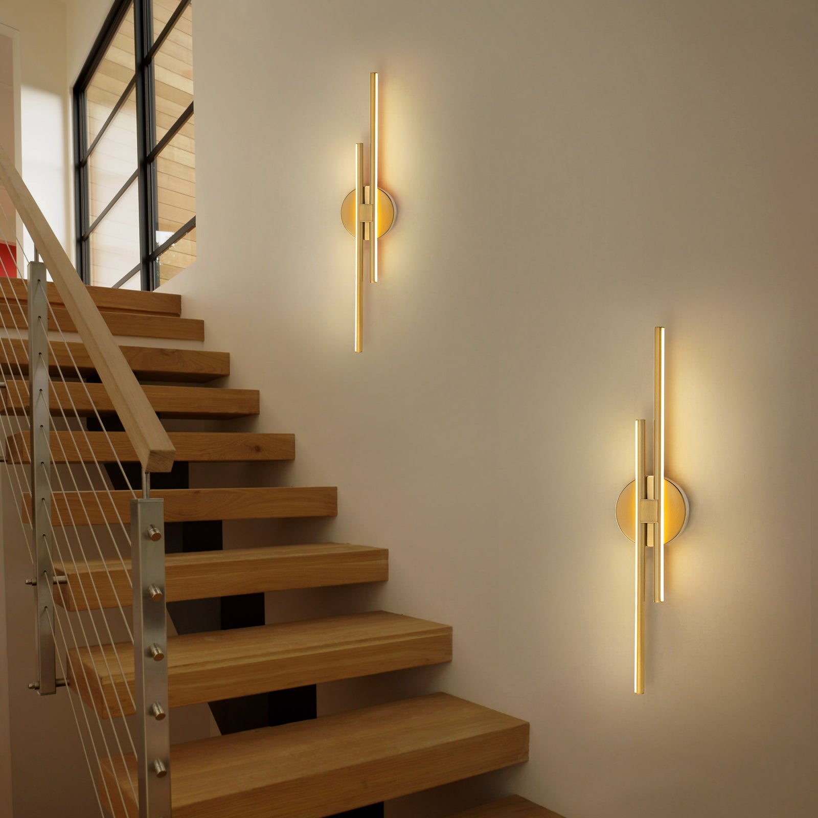 Glowlings Modern 2-Light 24-Inch Wide LED Wall Sconce - Bathroom Vanity Light, Picture Light for Hallway, Bedroom & Living Room Lighting Decor