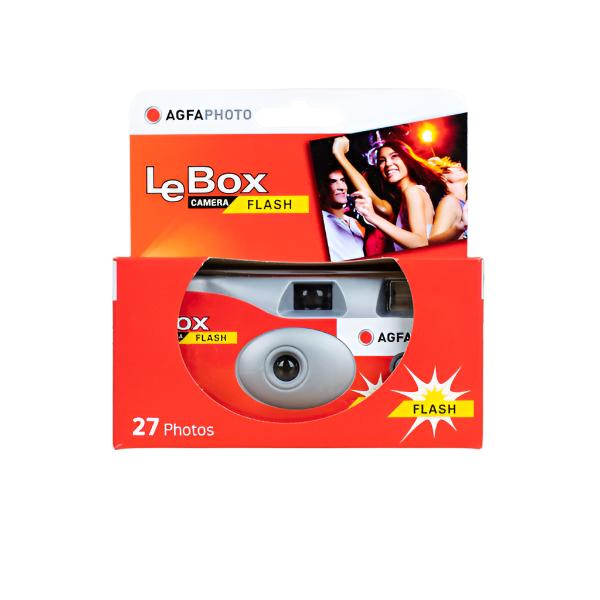 AGFA Disposable Film Camera with Flash - Le Box 400 ISO 27 Exposures | Vintage Style Point & Shoot Camera for Travel, Parties & Weddings