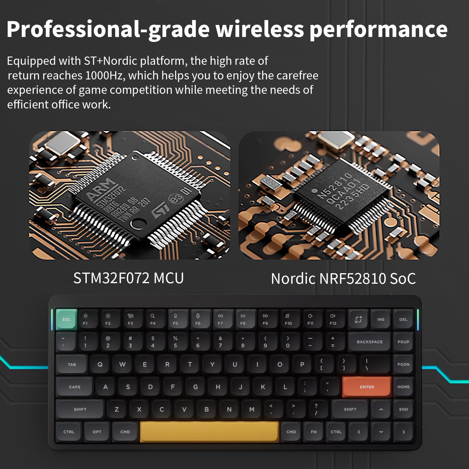 Nuphy Air75 V2 75% Low Profile Wireless Mechanical Keyboard - Bluetooth/2.4G/USB-C RGB Backlit, Gateron Moss Switches, Compatible with Windows/Mac/Linux - Perfect for Office Work, Gaming & Programming