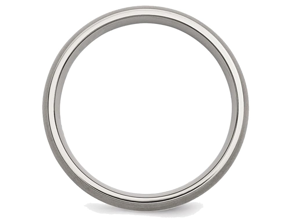 Men's 6mm Titanium Wedding Band Ring with Sterling Silver Inlay - Durable Brushed Finish for Everyday Wear & Special Occasions