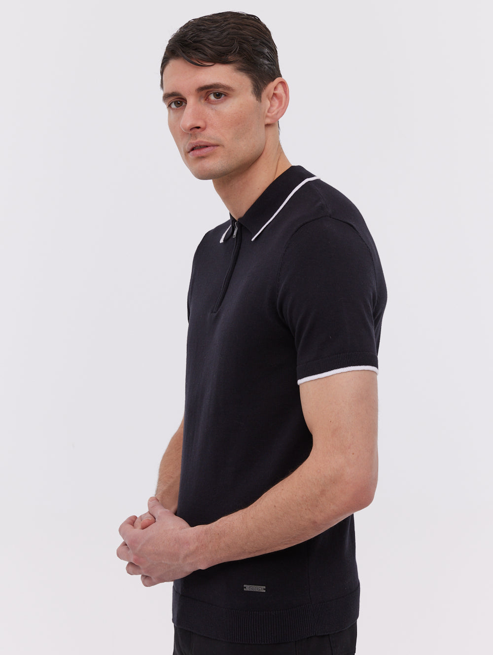 Settio Men's Knit Polo Shirt - Comfortable Casual Short Sleeve Button Down Shirt for Work, Golf & Everyday Wear