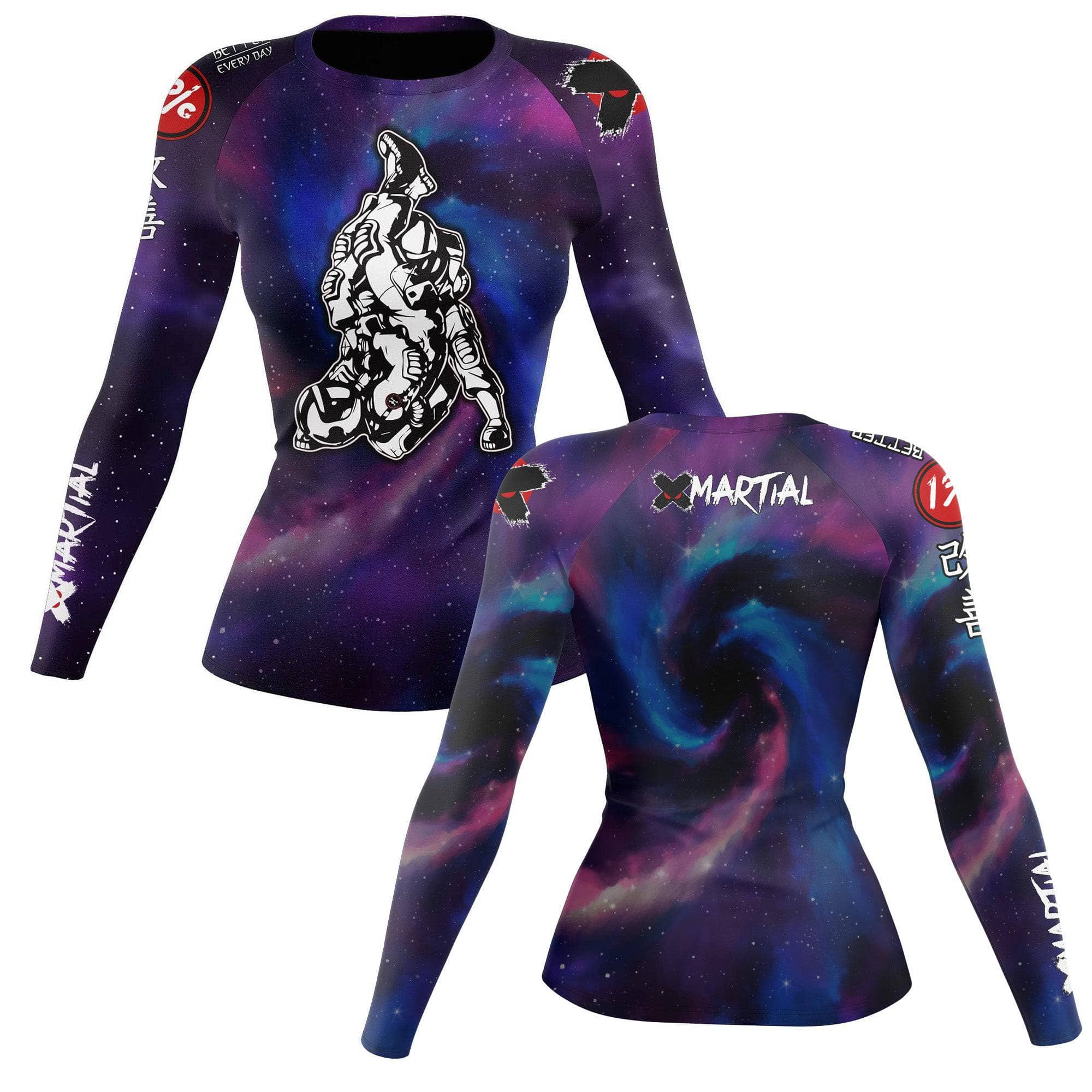 Astro Women's BJJ Rash Guard - Long Sleeve Compression Shirt for Brazilian Jiu Jitsu, MMA & Grappling - Moisture Wicking & UV Protection for Training & Competition