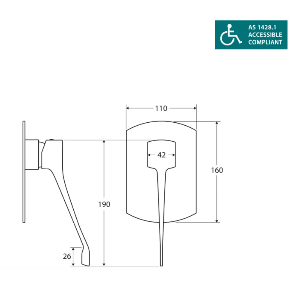 Fienza 218101BD Koko Care Wall Mounted Bathroom Sink Faucet - Matte Black Finish for Modern & Contemporary Bathroom Decor - Perfect for Vanities, Powder Rooms & Guest Baths