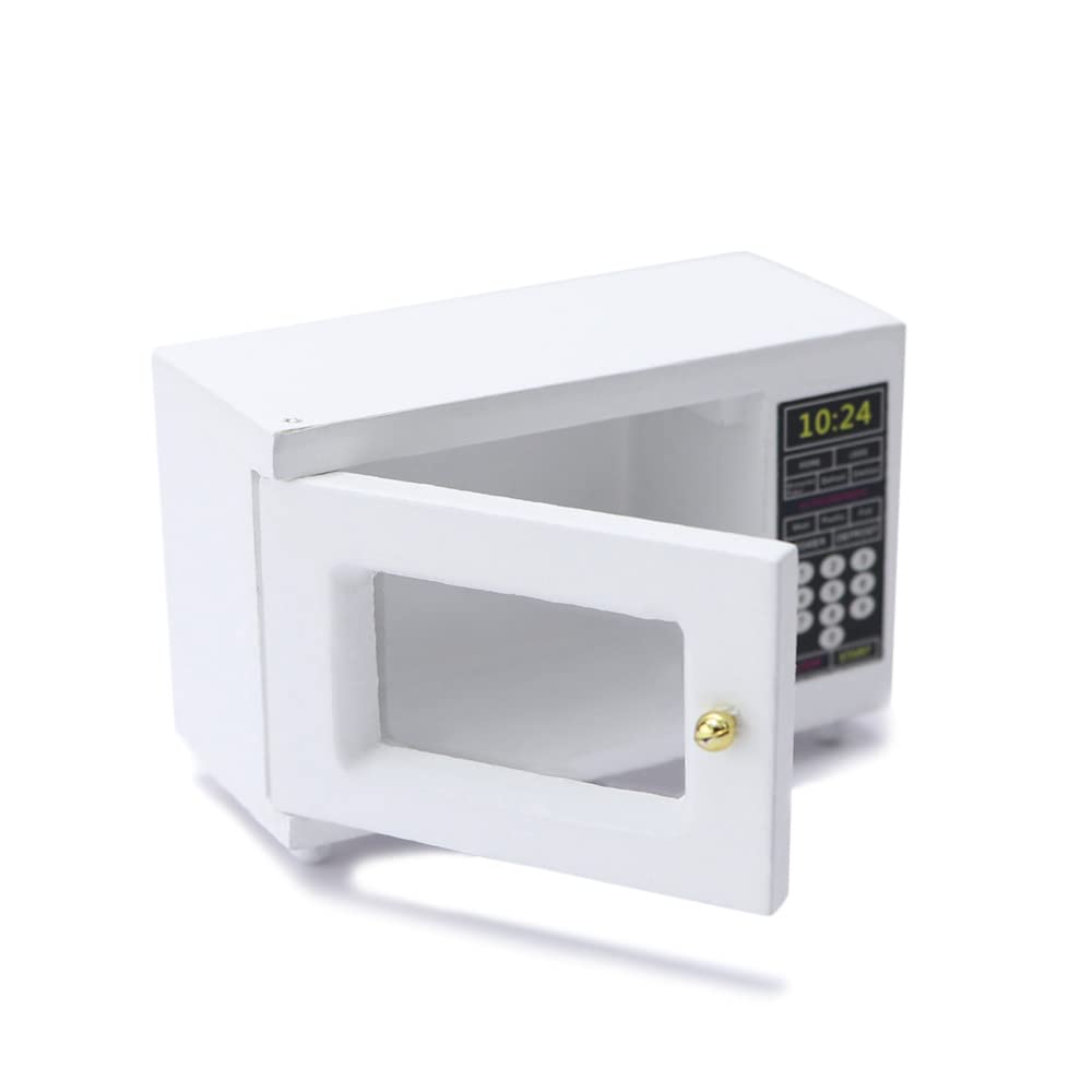 1:12 Scale Miniature Microwave Oven - High Simulation Dollhouse Kitchen Accessories, Mini Furniture & Appliances for Realistic House Decoration (White) | Perfect for Dollhouse Displays, Miniature Collections & DIY Craft Projects