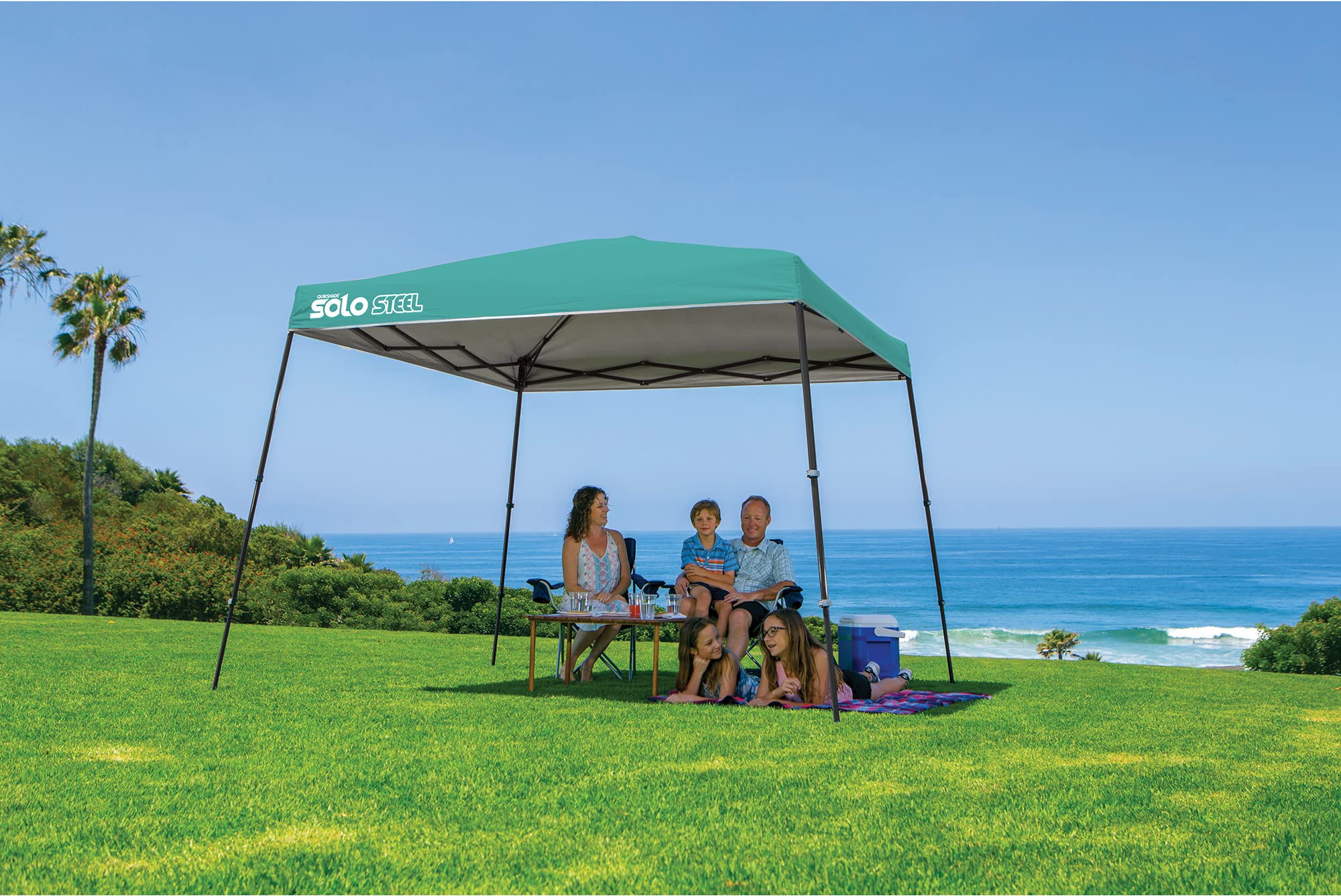 Quik Shade 11' x 11' Solo Steel Pop-Up Canopy - 72 Square Feet of Shade with Slant Legs for Outdoor Events, Camping, Picnics & Beach Parties