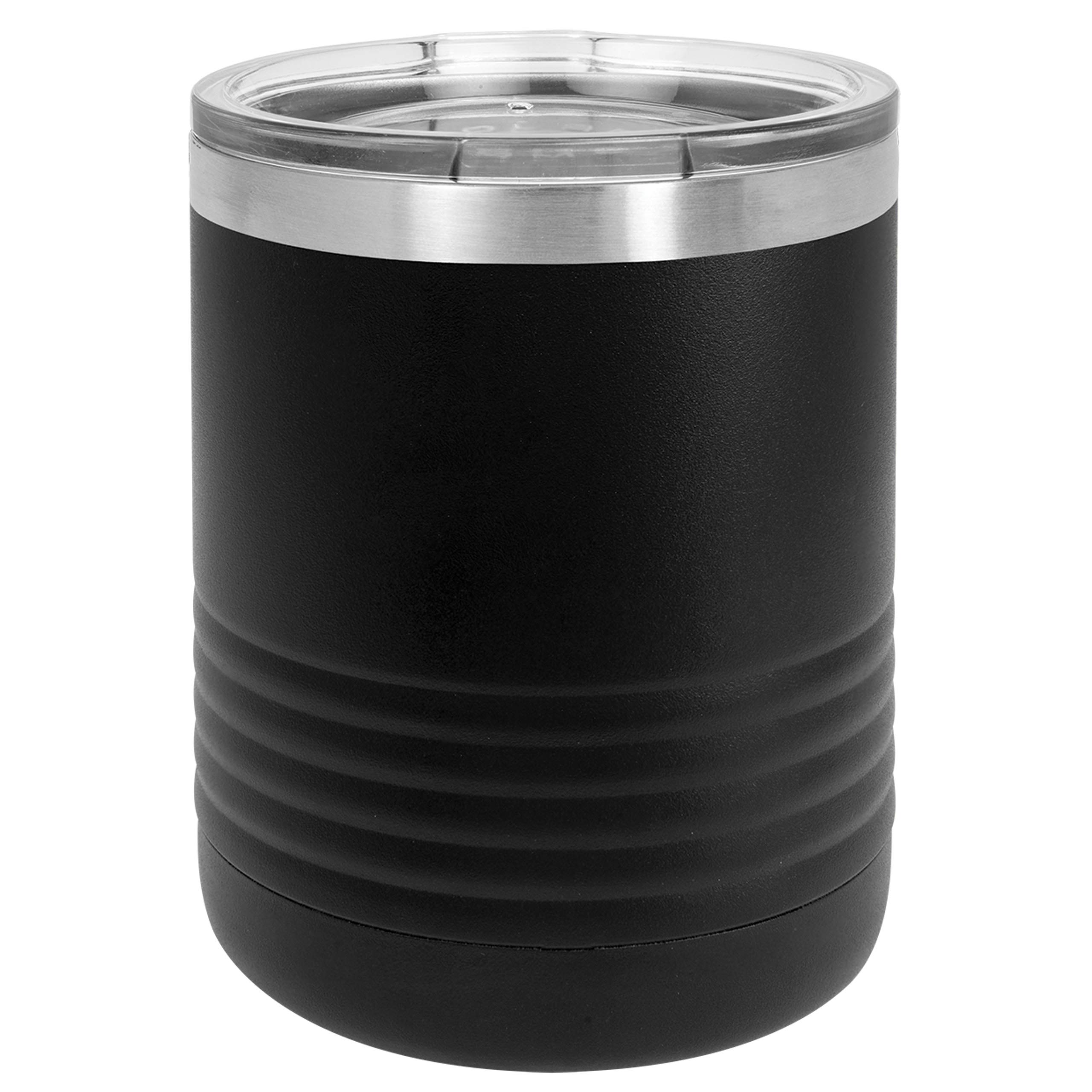24 Pack 10 oz Stainless Steel Double Wall Vacuum Insulated Travel Tumbler Mug - Keeps Drinks Hot/Cold 2x Longer - Perfect for Coffee, Tea & Beverages - Ideal for Office, Camping & Commuting - Black