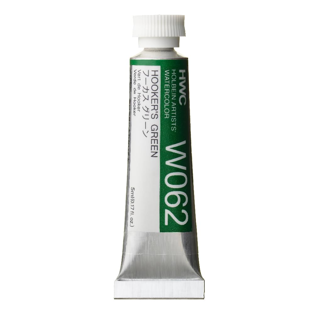 Holbein Artist Watercolor Hooker's Green 5ml Tube - Professional Grade Watercolor Paint for Artists, Illustrators & Calligraphy - Perfect for Sketching, Painting & Mixed Media Art