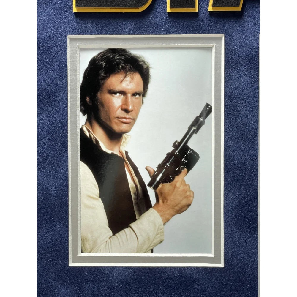 Harrison Ford Autographed Han Solo Star Wars 8x10 Photo Framed with Topps COA - Perfect for Collectors, Fans & Home Theater Decor