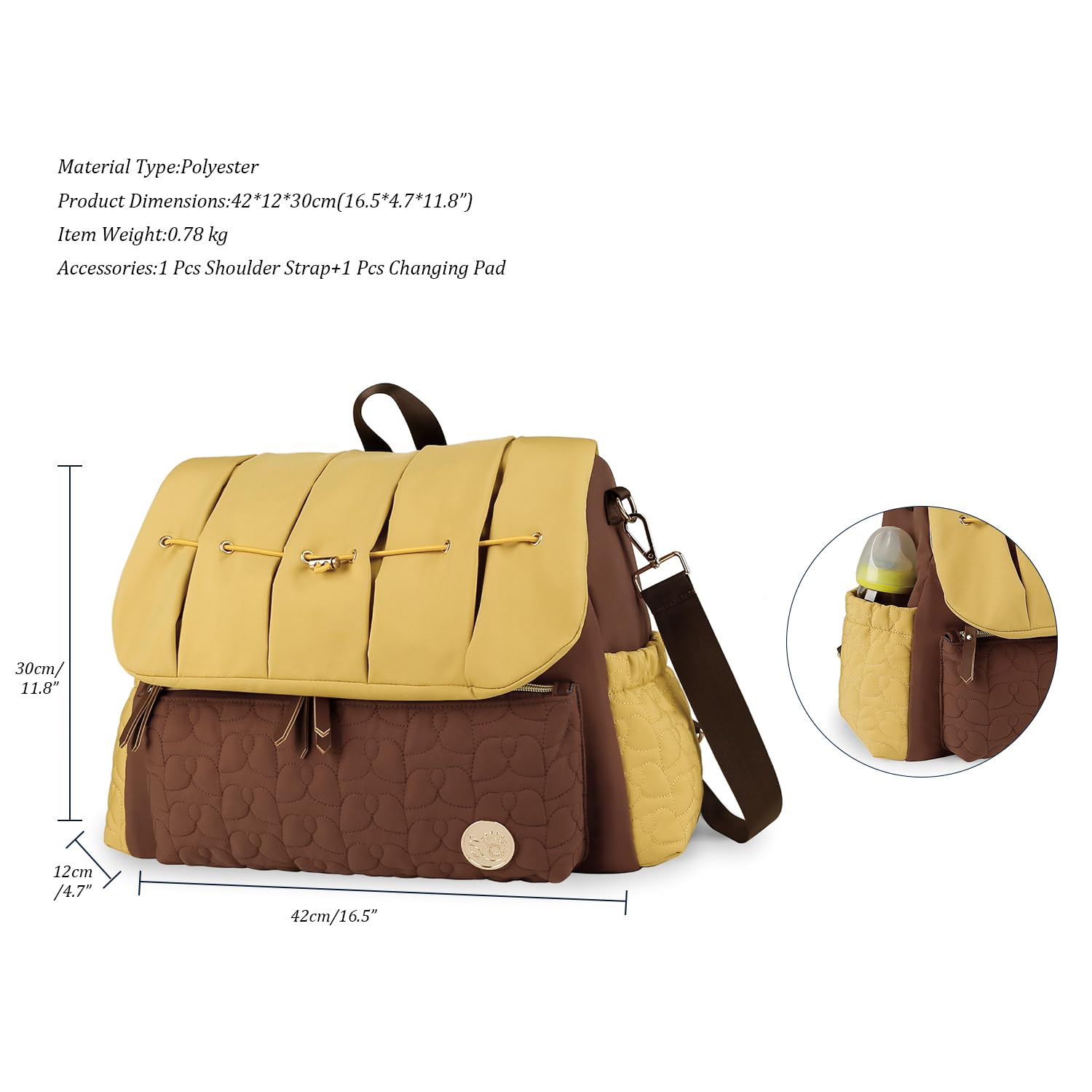 MOMIGO Large Baby Diaper Backpack - Multifunctional Travel Diaper Bag for Moms with Portable Changing Pad, Waterproof & Spacious (Brown) | Perfect for Daycare, Travel, and On-the-Go Parenting