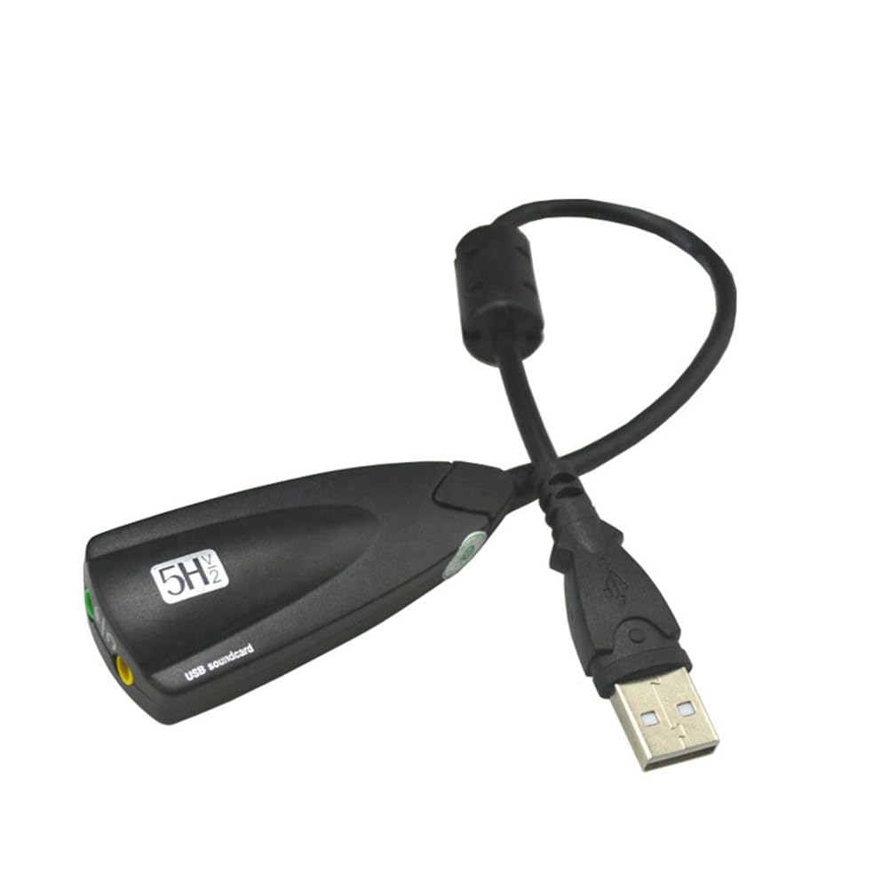 Hikgins 7.1 Channel USB Sound Card with 3.5mm Microphone & Headphone Jack - 3D Audio Adapter for PC, Laptop, Gaming, Streaming & Voice Chat (Perfect for Gamers, Podcasters & Content Creators)