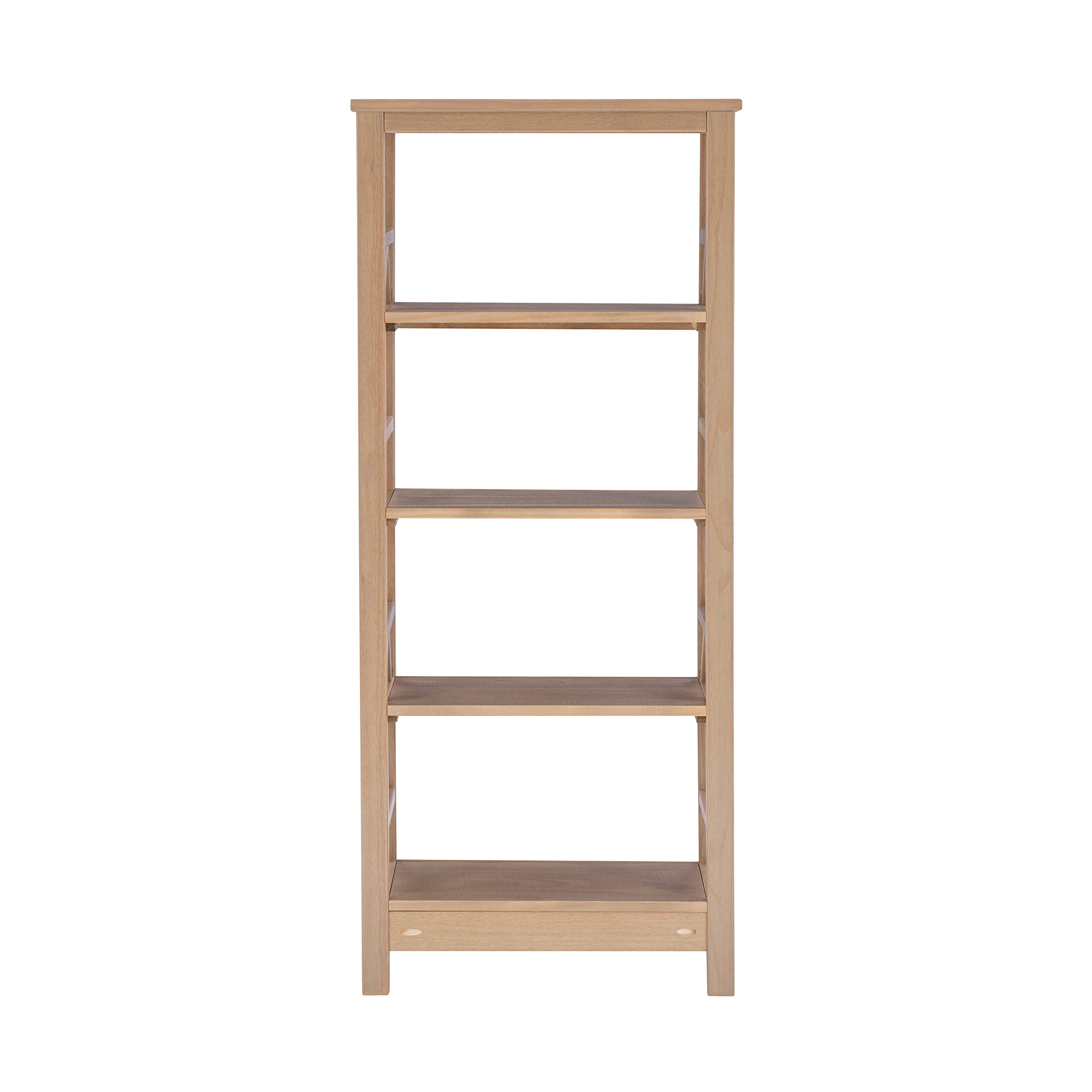 Linon Titian Driftwood Bookcase - 5 Shelf Wooden Book Storage Organizer for Living Room, Bedroom & Office - Rustic Home Decor Furniture for Books, Photos & Display Items