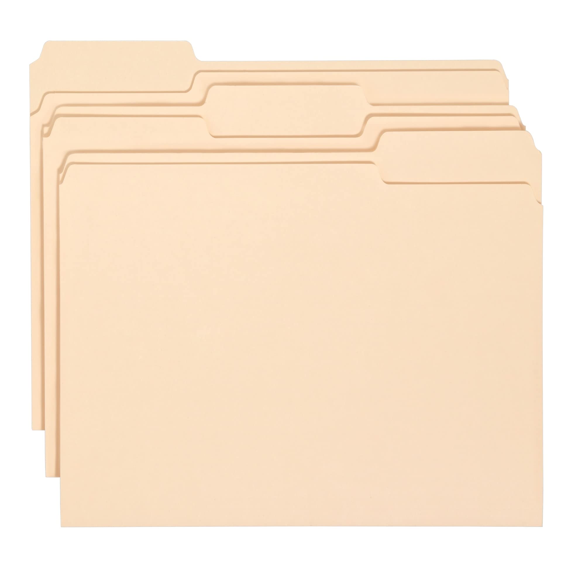 Office Depot 150 Manila File Folders, Letter Size 1/3 Cut for Office Organization