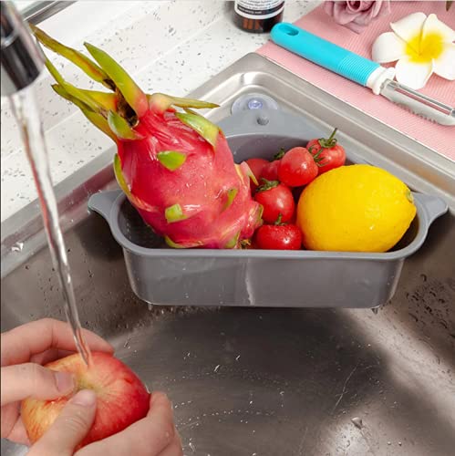 LADILA Kitchen Sink Organizer - Stainless Steel Drain Basket, Dish Rack & Storage Shelf for Sponge, Soap, Fruits & Vegetables | Space-Saving Sink Accessory for Organized Kitchen Cleaning & Drainage