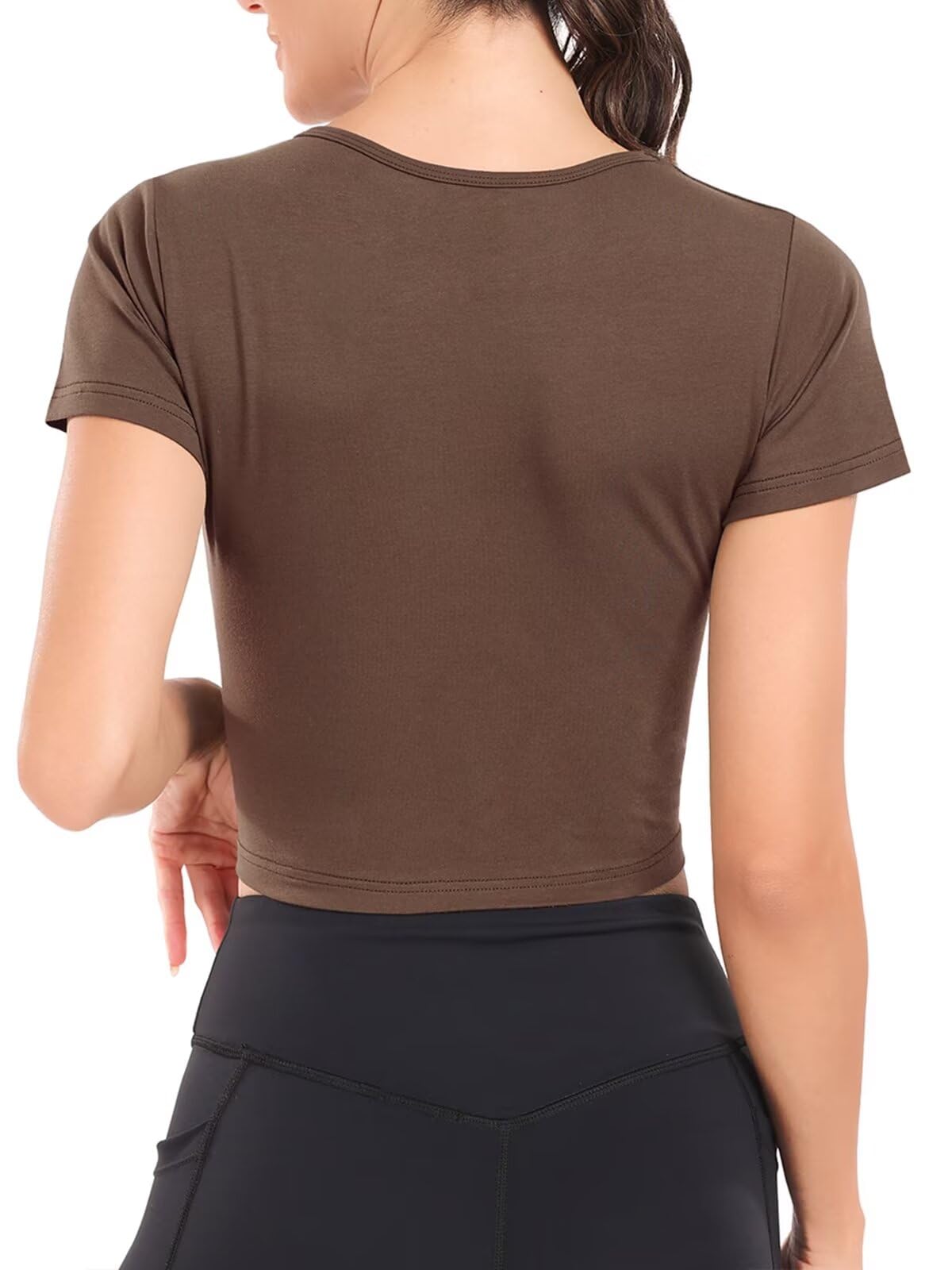 Yeawinta 3 Pack Women's Crop Tops - Breathable Fitted Cotton Workout T-Shirts, Short Sleeve Cropped Tees for Yoga, Running & Gym | Trendy Casual Summer Outfits