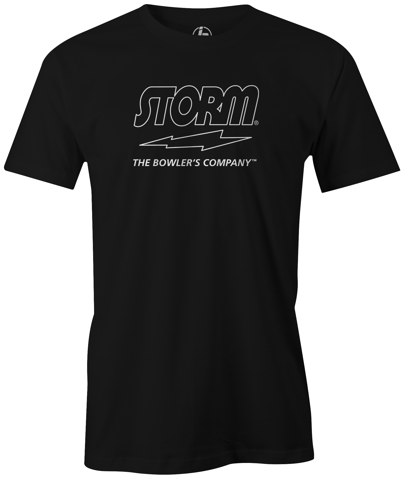 Storm The Bowler's Company White Outline Bowling Shirt - Breathable Performance Apparel for League Play & Tournament Events
