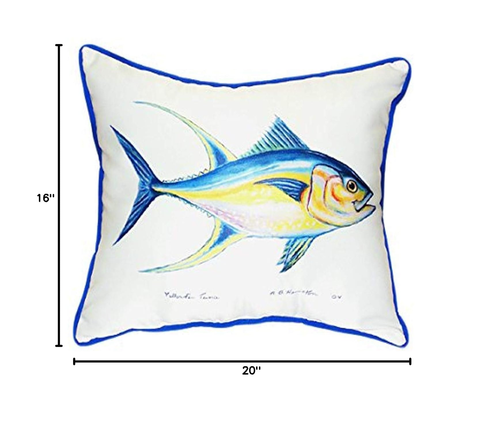 Betsy Drake Tuna Pillow - 16x20 Inch Soft Plush Throw Pillow for Couch, Bed & Home Decor - Perfect for Cat Lovers & Unique Gift Ideas