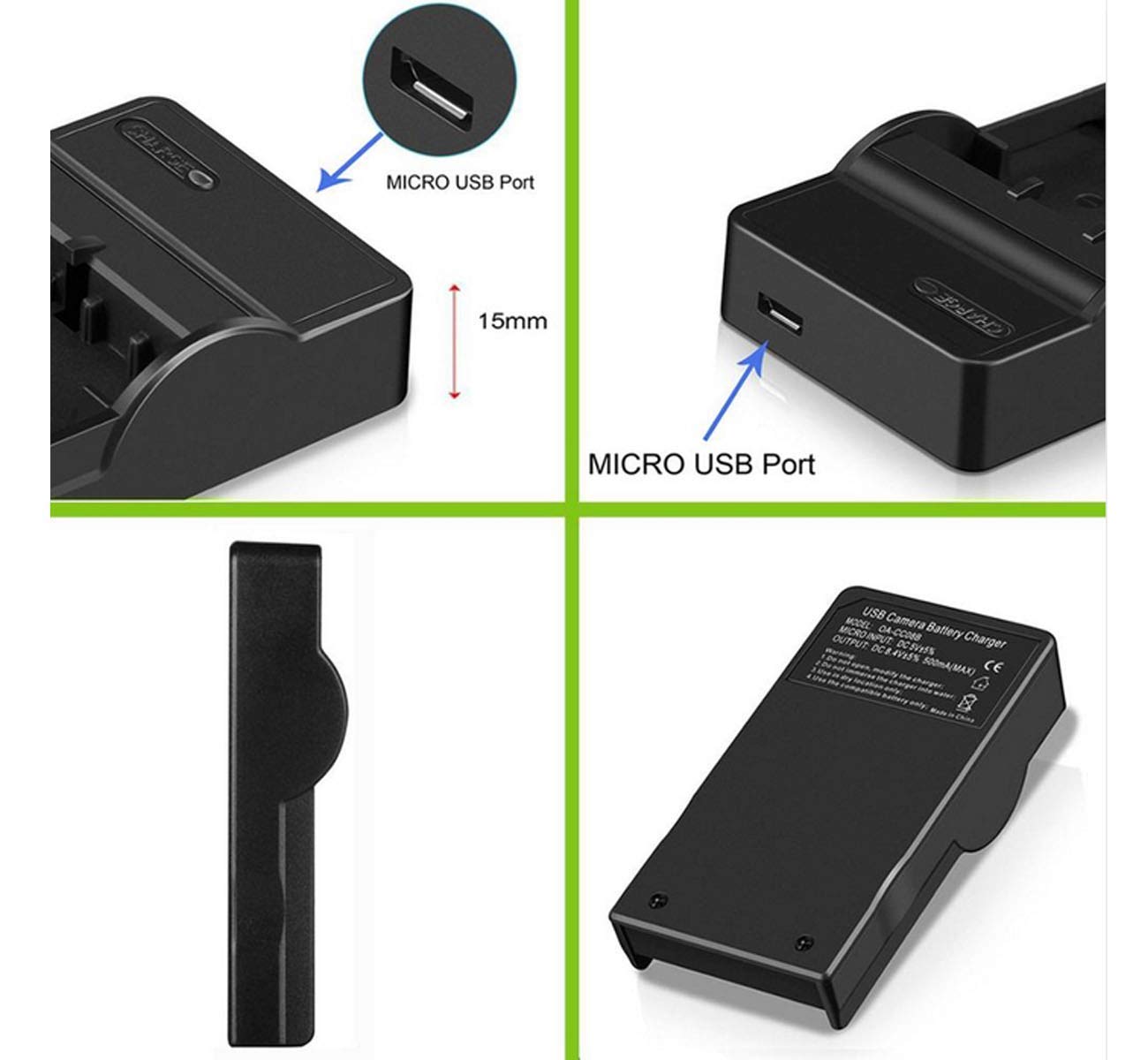 Original Panasonic Camcorder Battery Charger for SDR-H85/H85K/H100/H101 Models - 4.2V USB Charger | Perfect for Travel Vlogging & Outdoor Filming