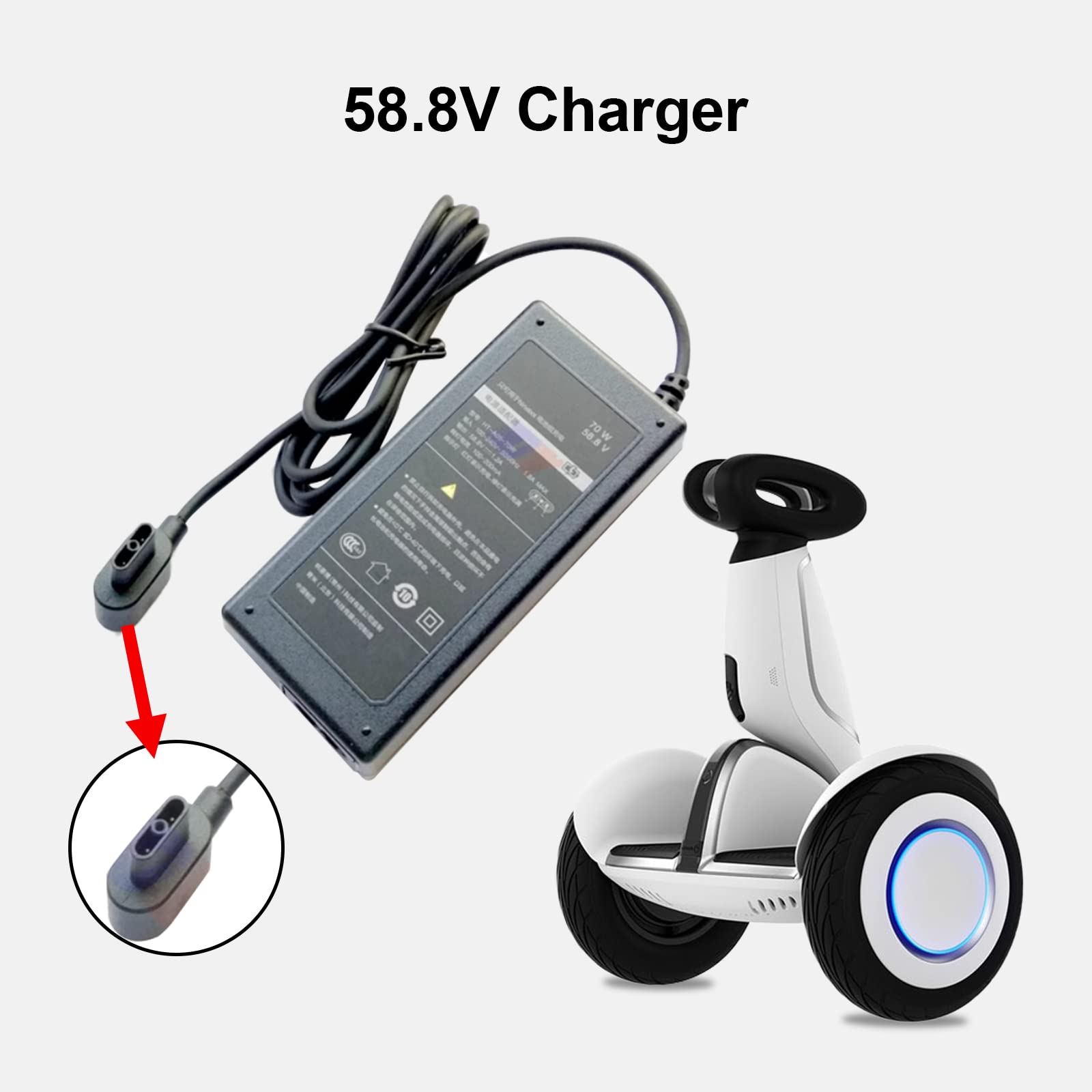 58.8V Fast Charger for Segway Ninebot S-Plus Electric Scooter - High-Speed Charging for Commuting & Outdoor Adventures