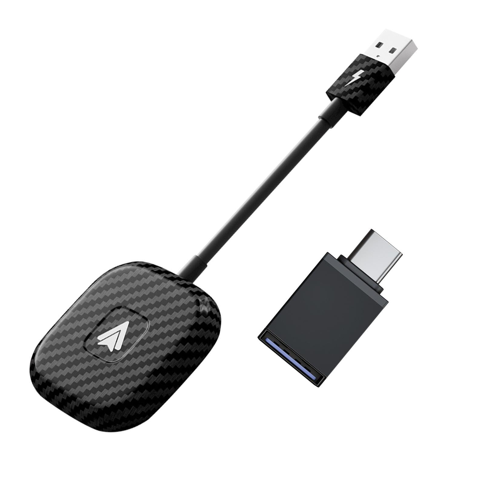 Wireless Car Adapter for iPhone & Android - Fast Transmission USB to Wireless Module - Mirror Phone to Car Screen for Navigation, Music & Calls