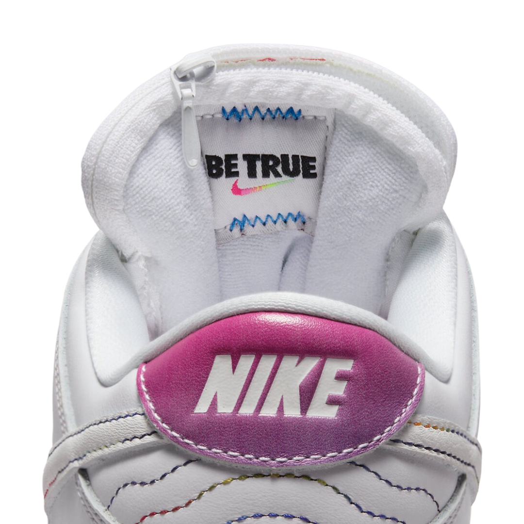 Nike Dunk Low Be True White Summit Rainbow Sneakers - LGBTQ+ Pride Shoes for Men & Women - Casual Streetwear & Running Shoes for Everyday Wear