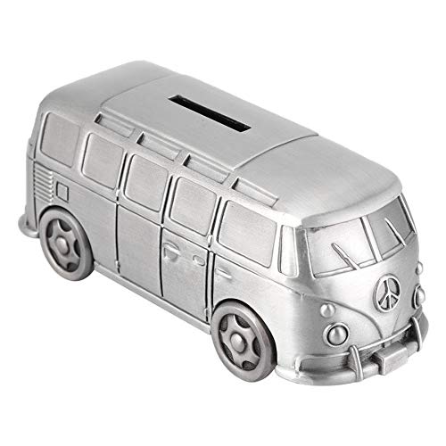 Vintage Metal Bus Model Piggy Bank - Kids Coin Saving Box for Birthday Gifts & Crafts (Aircraft, Dinosaur, Toy Car Designs) - Perfect for Children's Savings, Birthday Presents & Home Decor
