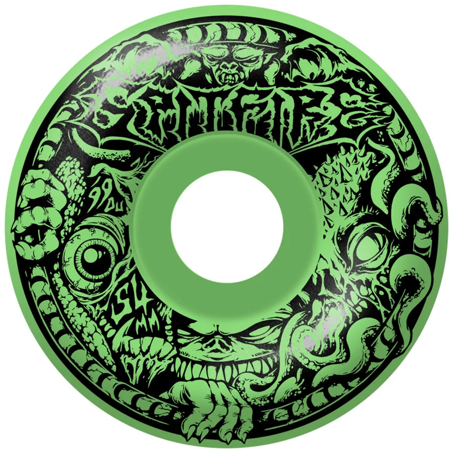 Spitfire F499 54mm Radial Full Demon Skateboard Wheels - High-Performance Wheels for Street Skating and Park Riding