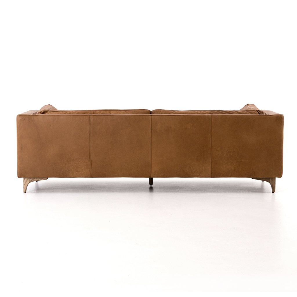 Beckwith Sofa - Naphina Camel Brown Leather Sectional Couch for Living Room, Home Theater & Office - Comfortable Modern Furniture for Relaxing & Entertaining
