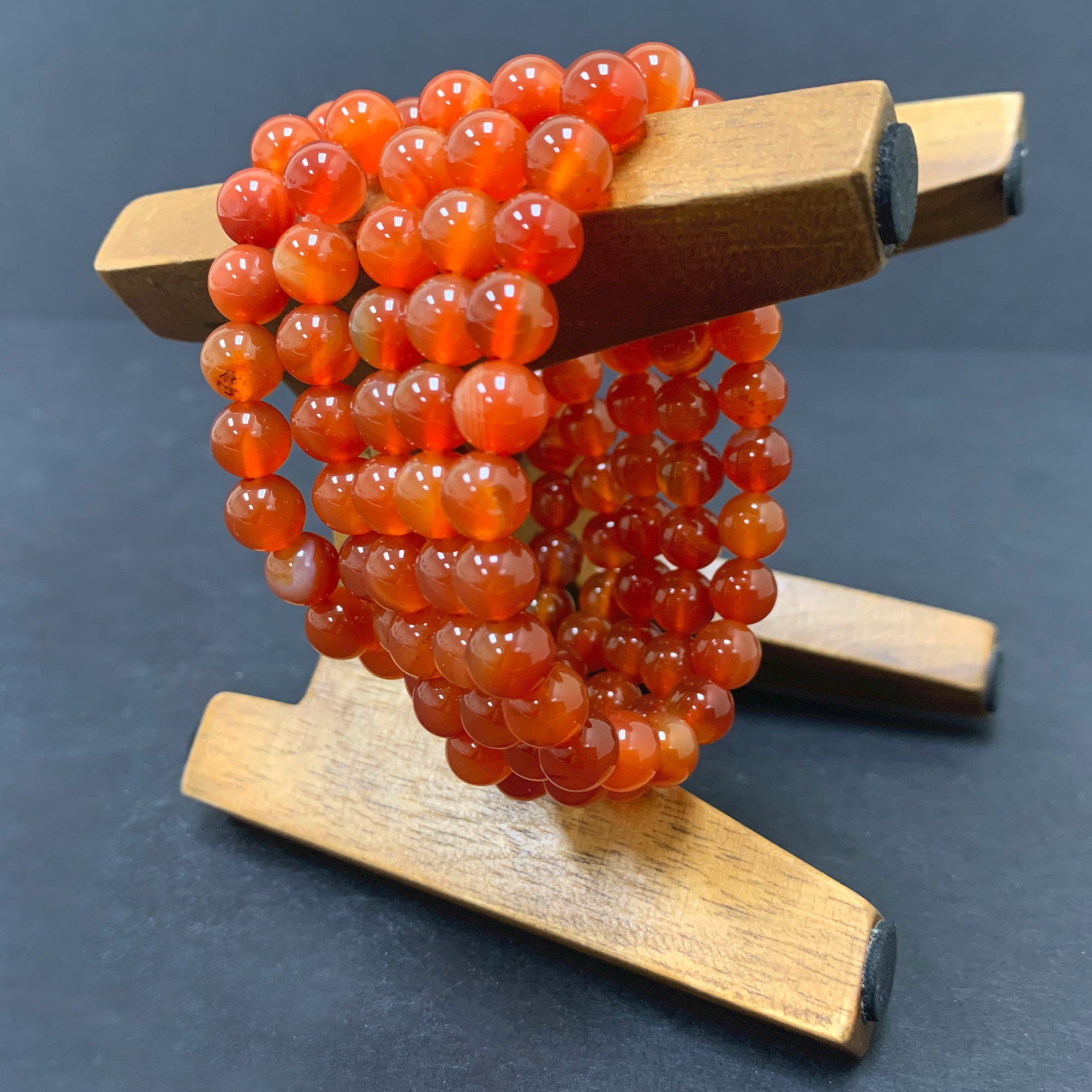Natural Carnelian Gemstone 8mm Round Beads Stretch Bracelet for Men & Women - Yoga, Meditation & Positive Energy Jewelry