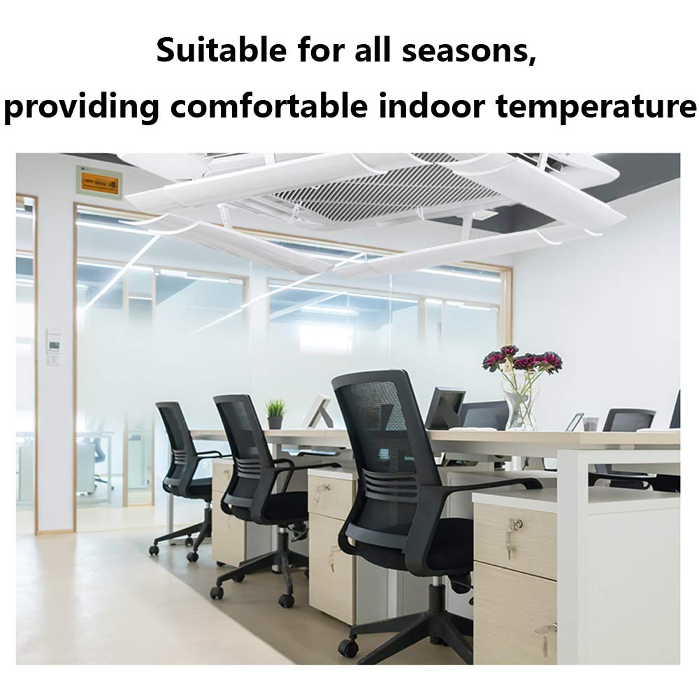 Adjustable Air Conditioner Deflector for Ceiling Central AC - Telescopic Design (50-74cm), ABS+PP Material, Prevent Direct Airflow - Perfect for Bedrooms, Offices & Living Rooms