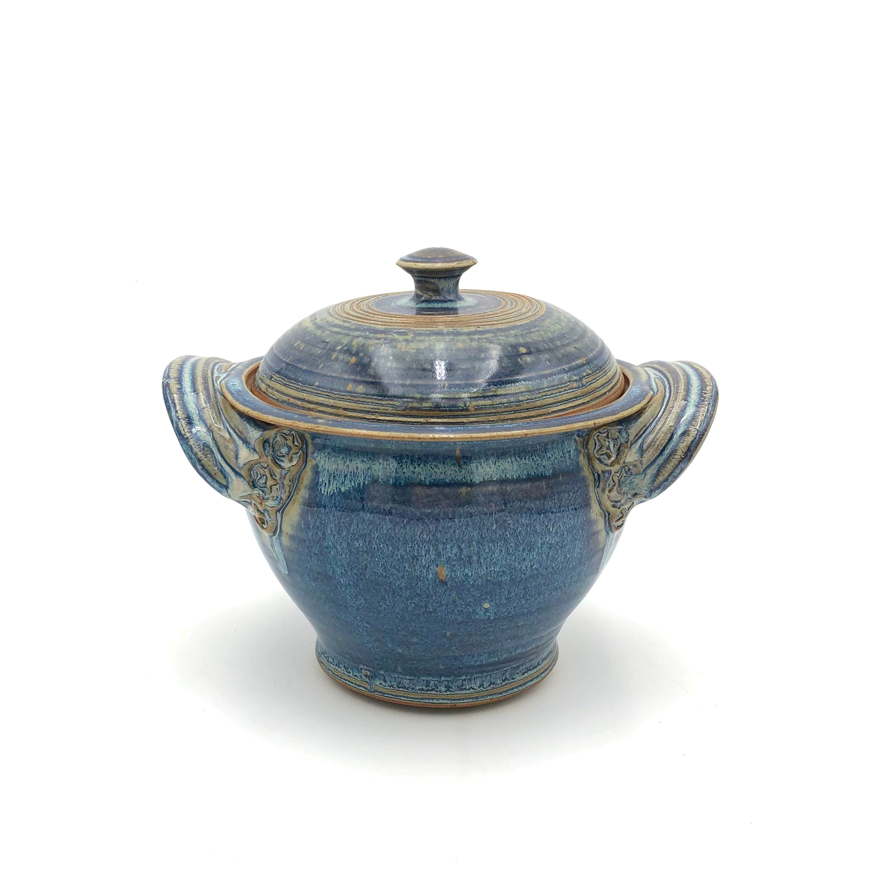 Small Lidded Casserole #1 Bean Pot - Light Blue Ceramic Dutch Oven for Baking, Cooking & Serving | Perfect for Soups, Stews & Beans | Coburn Kitchenware