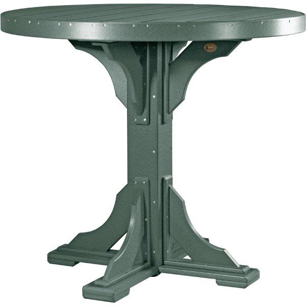 4 ft Round Table - Durable Poly Plastic Outdoor/Indoor Dining Table for Patio, Garden, or Restaurant Use