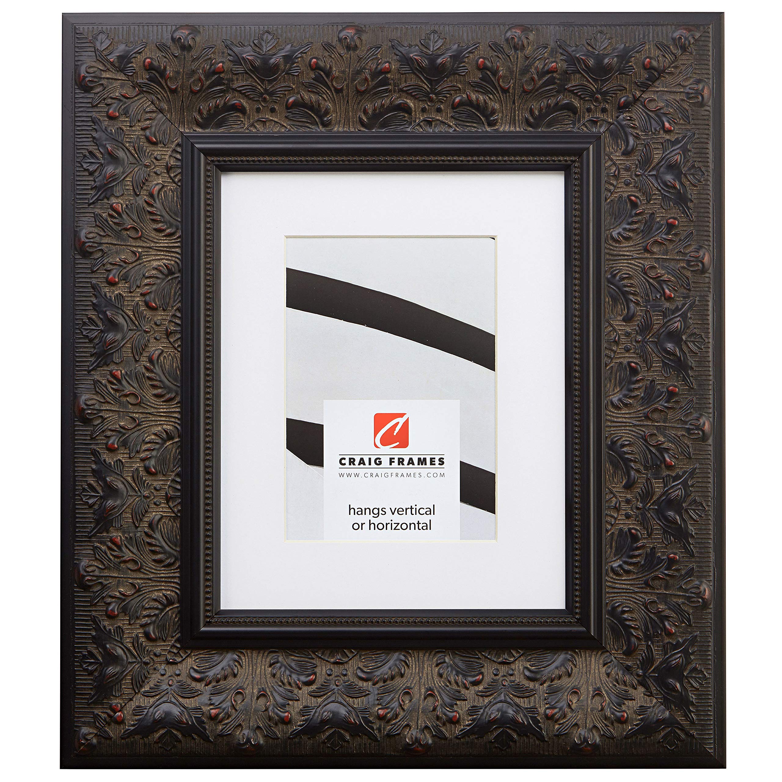 Craig Frames Borromini 20x30 Inch Black Walnut Picture Frame with Mat for 16x24 Inch Photo - Perfect for Wall Art, Home Decor, and Displaying Family Portraits