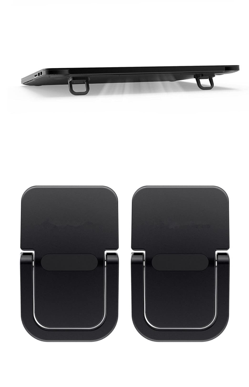 Aluminum Keyboard Stand for Laptop & Computer - Mini Invisible Kickstand Riser for MacBook, Notebook, Desktop (2 Pack, Black) | Ergonomic Typing & Space-Saving Desk Organizer