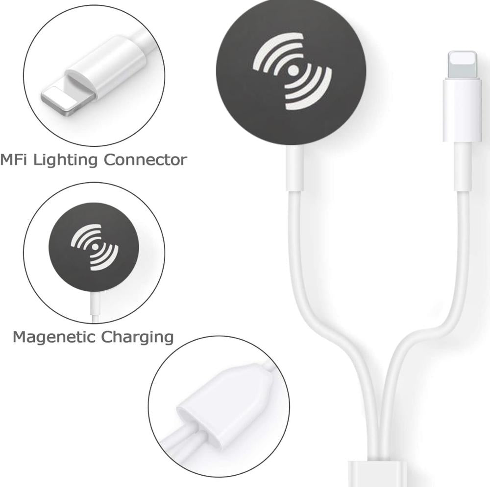 3-in-1 USB Charging Cable for Apple Watch & iPhone - Fast Charging Cord Compatible with iPhone 15/14/13/12/11/X, Apple Watch Series 9/8/7/6/SE - Perfect for Home, Office & Travel Charging