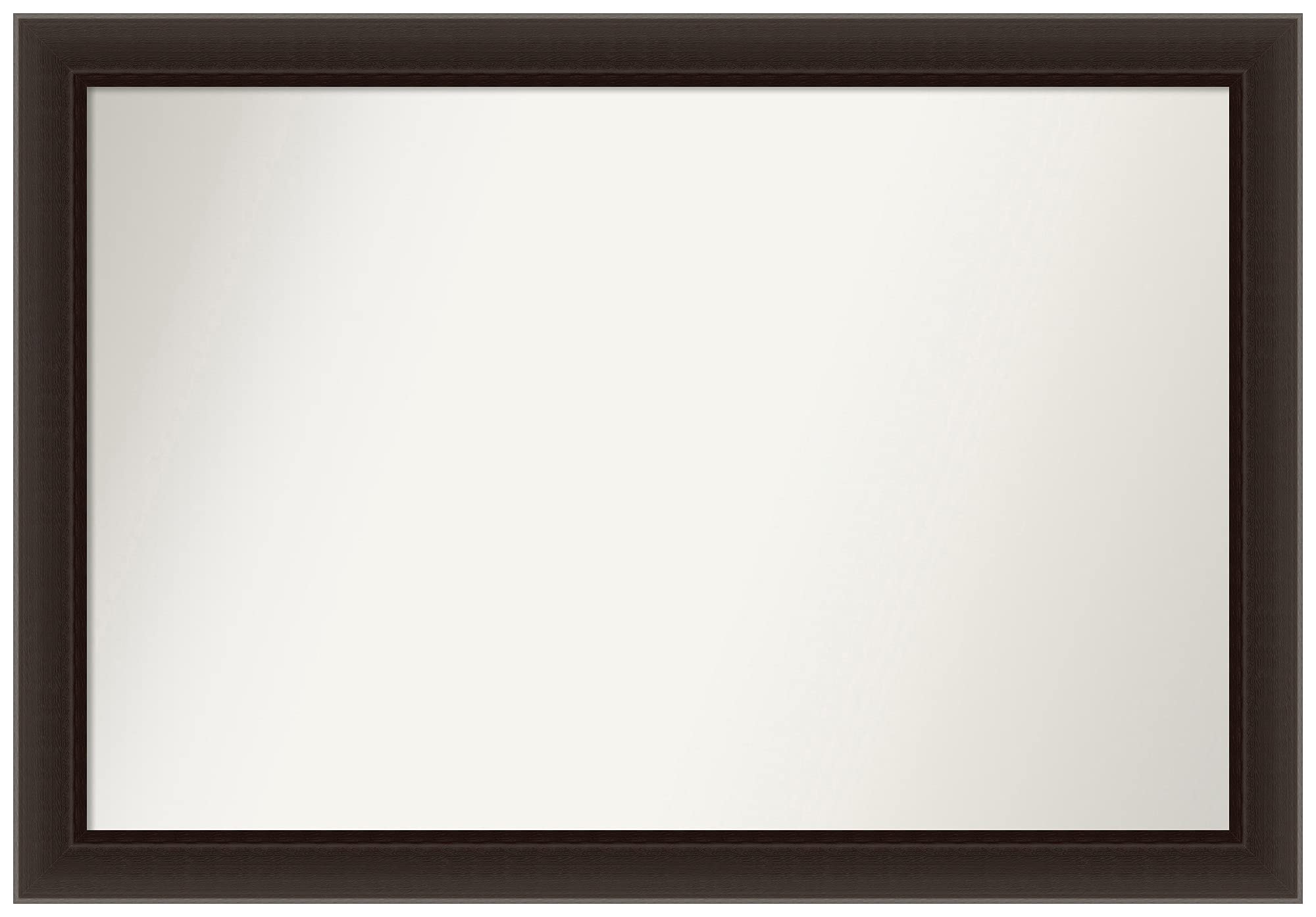Amanti Art Non-Beveled Custom Wall Mirror 24.5x35.5 Inch - Romano Espresso Narrow Frame - Bathroom, Living Room, Bedroom Decor - Various Sizes Available - Brown Wooden Mirror for Home & Office