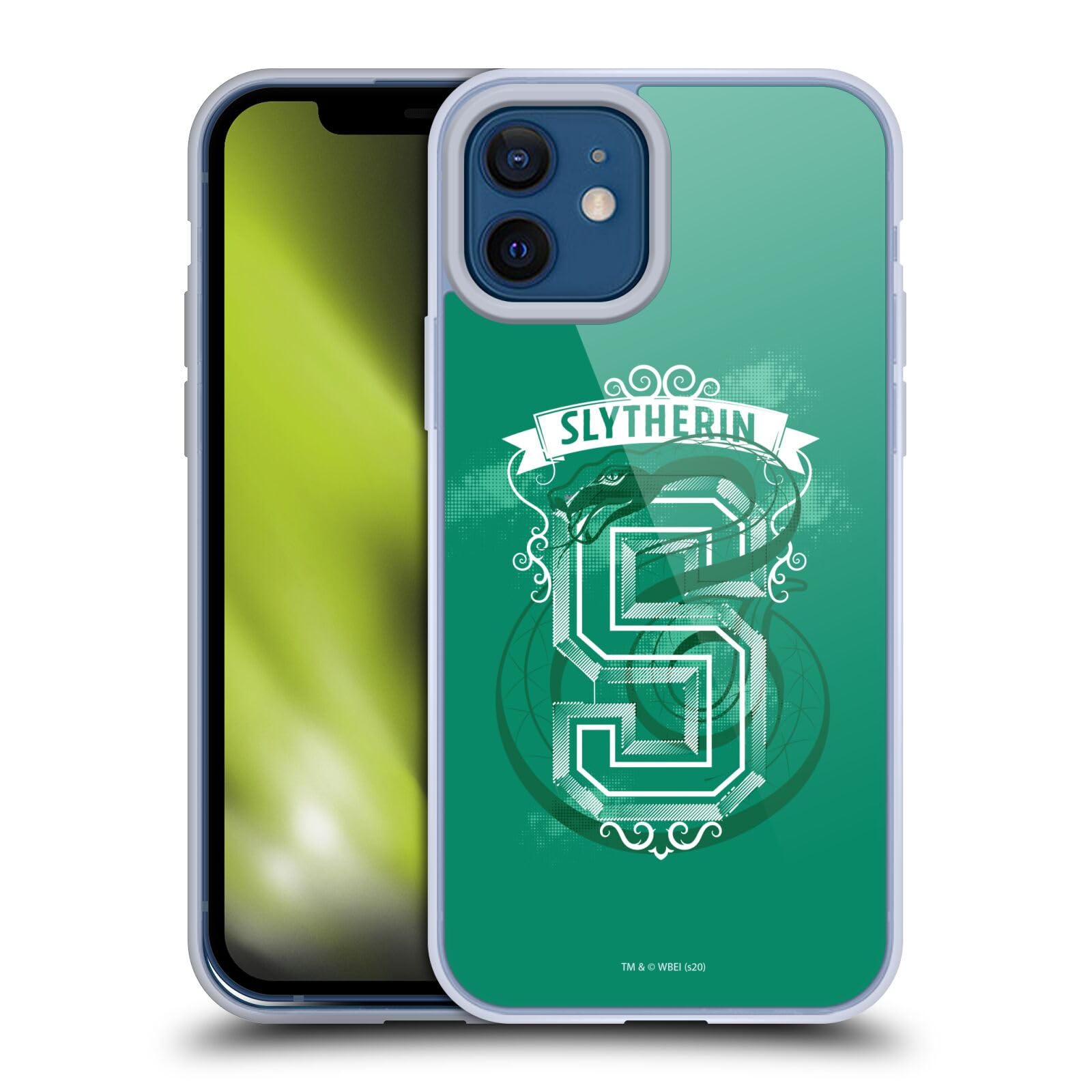 Harry Potter Slytherin Deathly Hallows iPhone 12 Case - Officially Licensed Soft Gel Phone Cover for iPhone 12/12 Pro - Perfect for Fans, School, Work & Daily Use