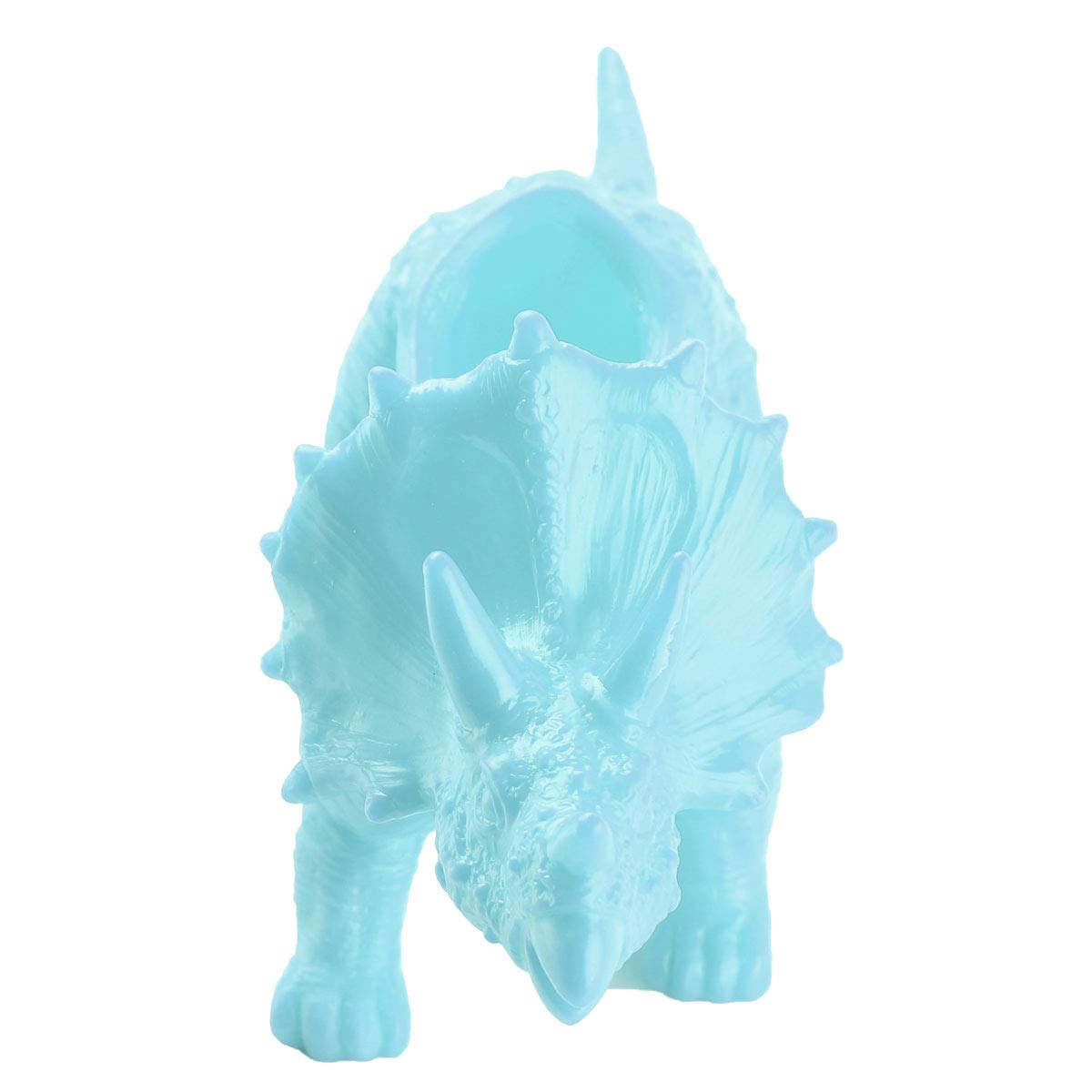 Dinosaur & Rabbit Shaped Succulent Planter - Creative Cactus Bonsai Flower Pot for Home, Office & Desktop Decoration (Light Blue Triceratops) | Perfect for Indoor Plants, Small Succulents & Home Gardening Gifts