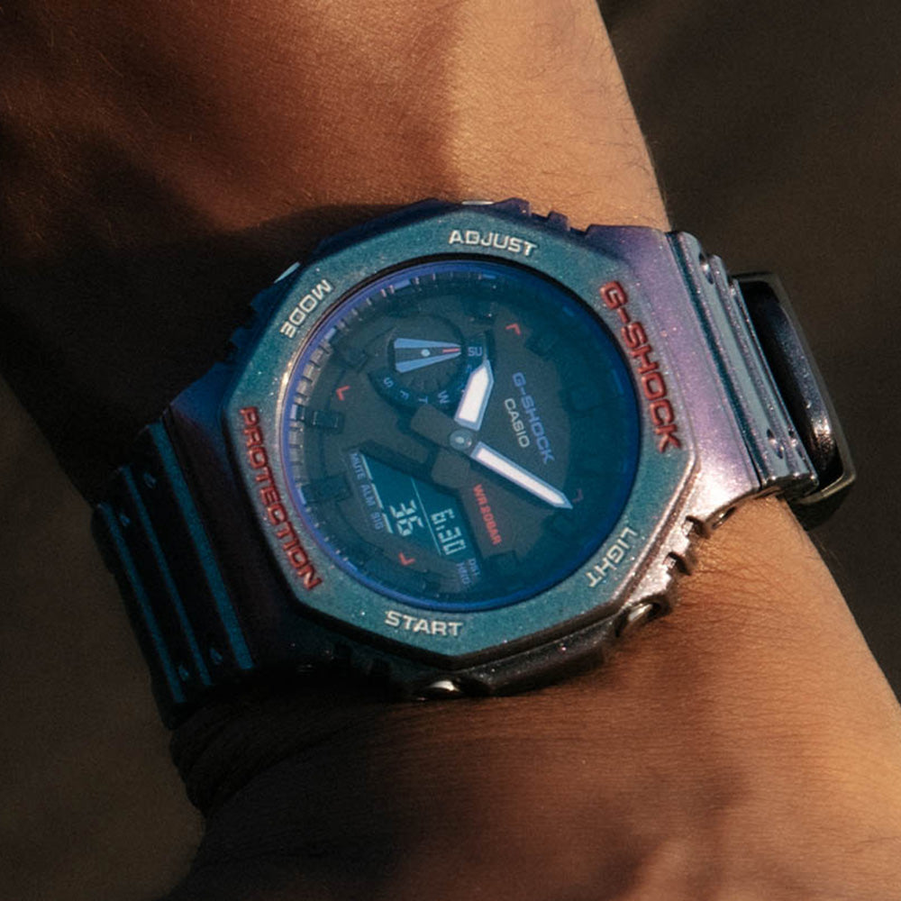 Casio G-Shock GA2100AH-6AD Digital Analog Watch - Shock Resistant, Waterproof, Military Style - Perfect for Outdoor Adventures, Sports & Daily Wear