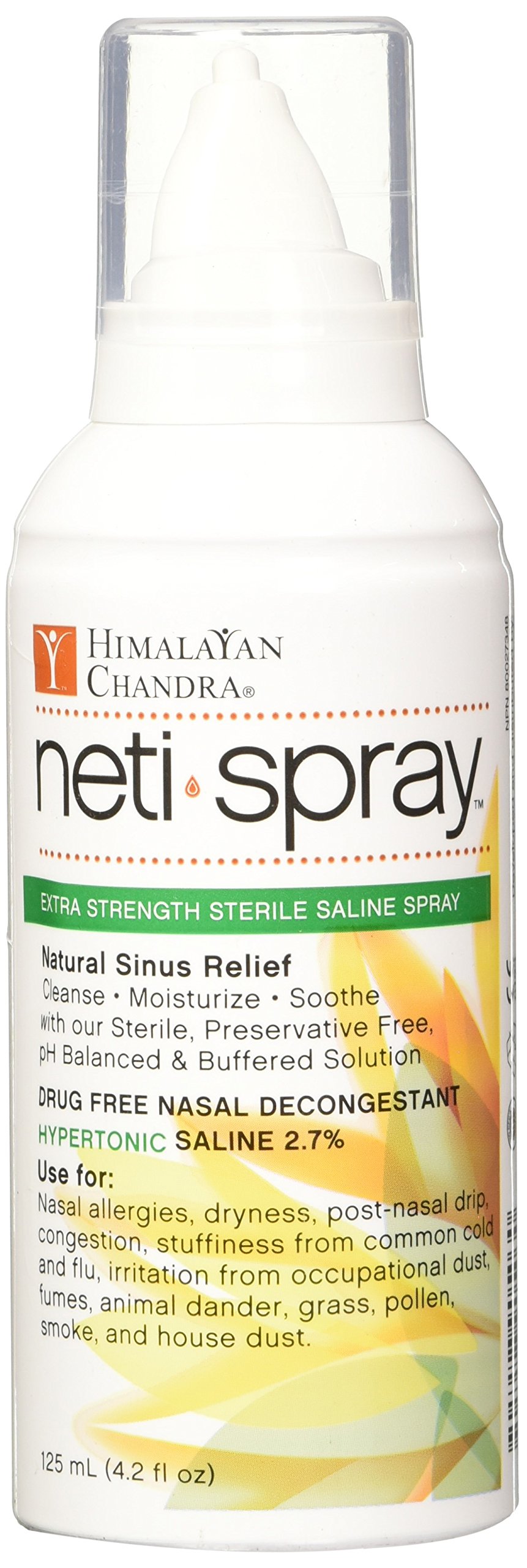 Himalayan Chandra Hypertonic Adult Neti Spray, 4.2 oz - Nasal Rinse for Sinus Relief & Allergy Relief | Perfect for Cold, Flu & Seasonal Allergies