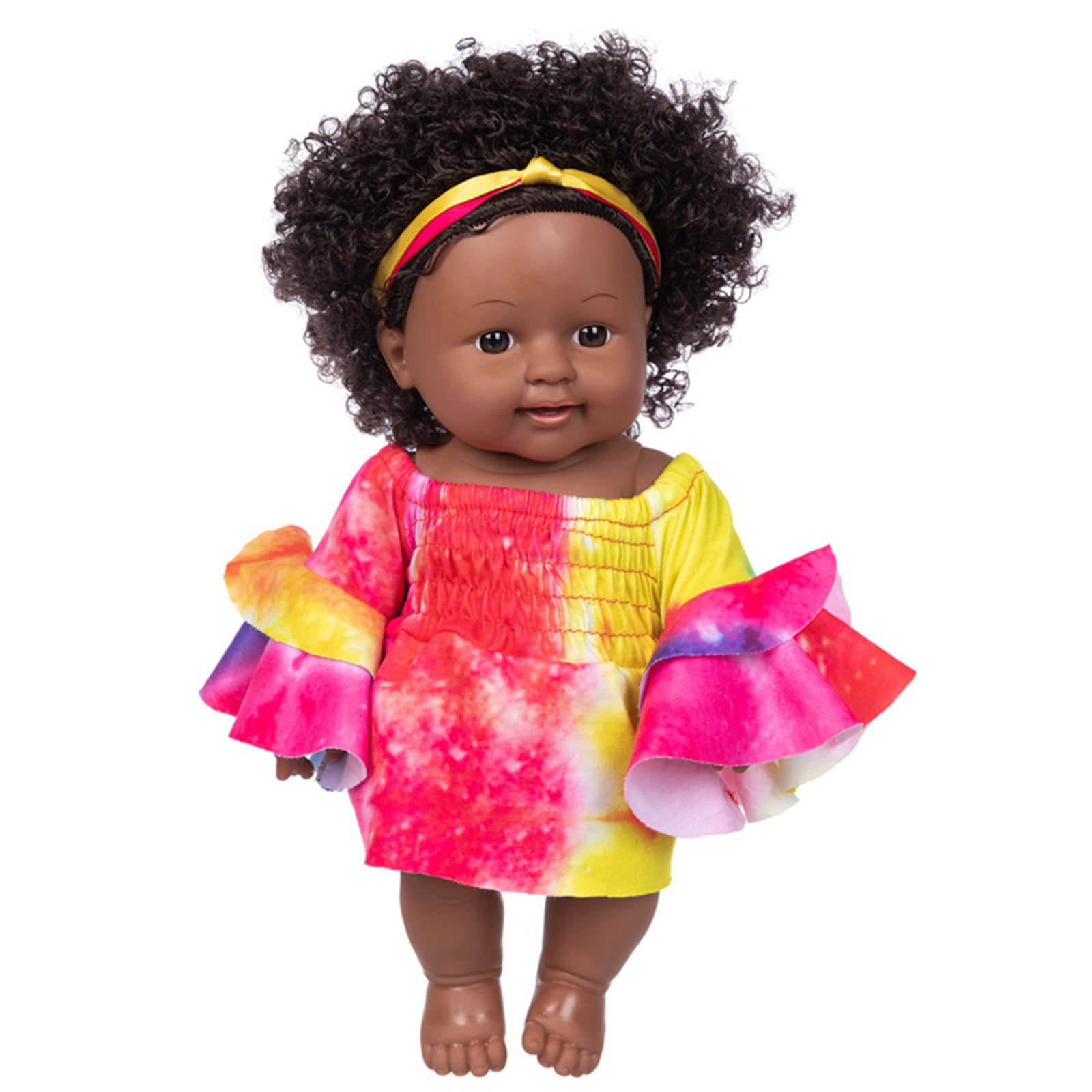 GYAM 12 Inch Realistic African American Curly Hair Reborn Baby Doll with Outfits - Lifelike Vinyl Black Skin Newborn Doll for Kids, Collectors & Nursery Decor | Perfect Gift for Birthdays, Christmas & Role Play