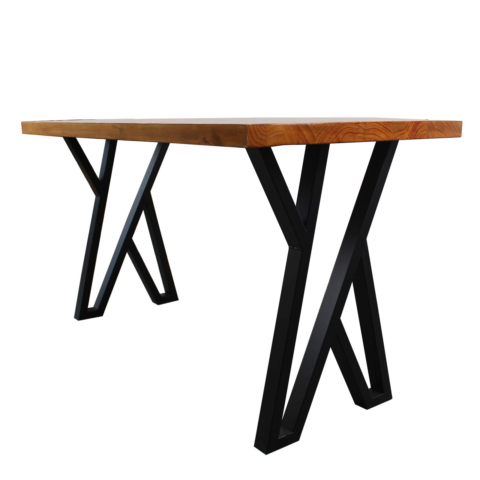 MBQQ 2-Pack Rustic X-Shaped Metal Table Legs - Heavy Duty Industrial Furniture Legs for DIY Desk, Dining Table & Bench (28