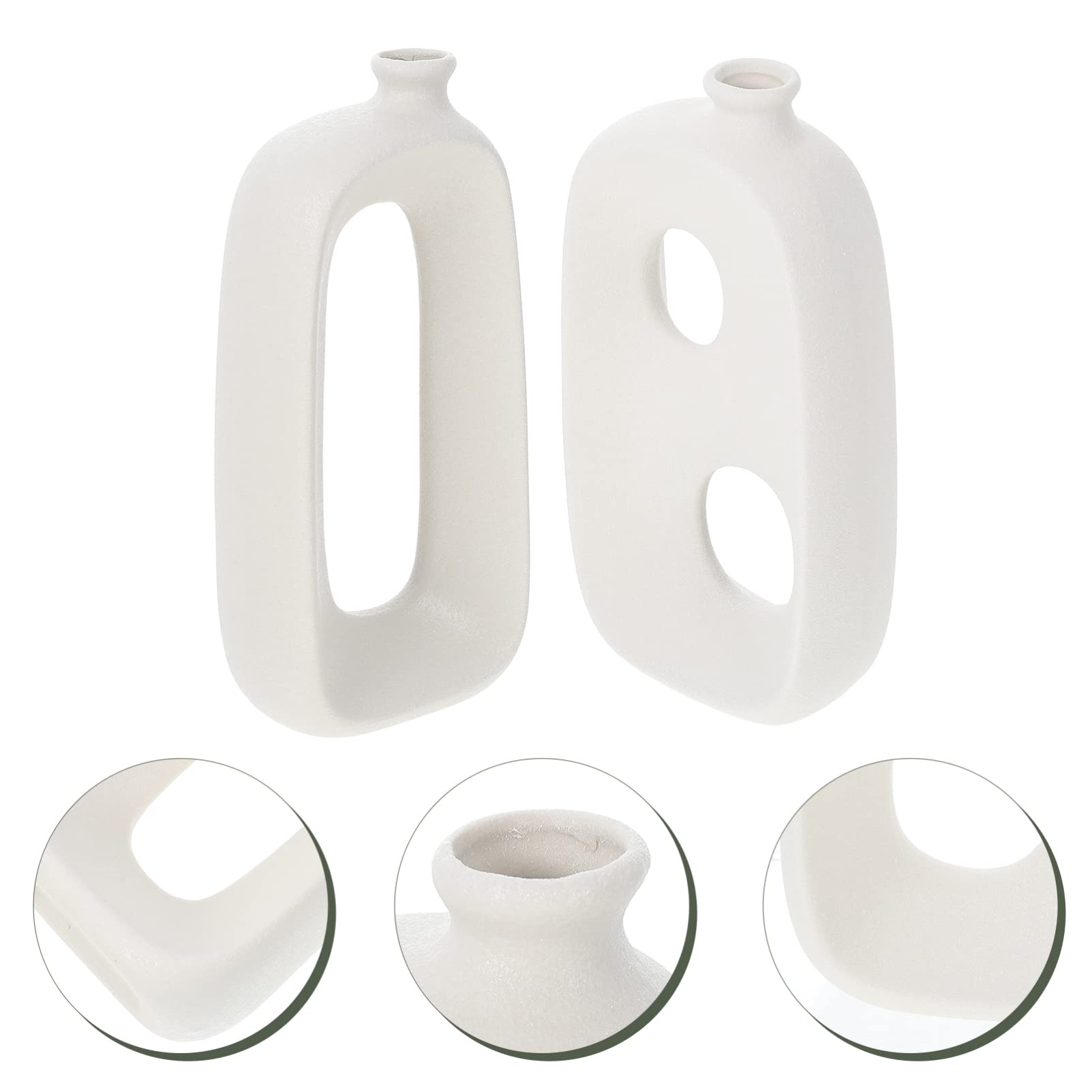 2pcs Abstract Ceramic Vase Set - Small Modern Art Vase for Home Decor, Desktop, Flower Arrangement, and Dry Flowers | Perfect for Living Room, Bedroom, and Office Decoration