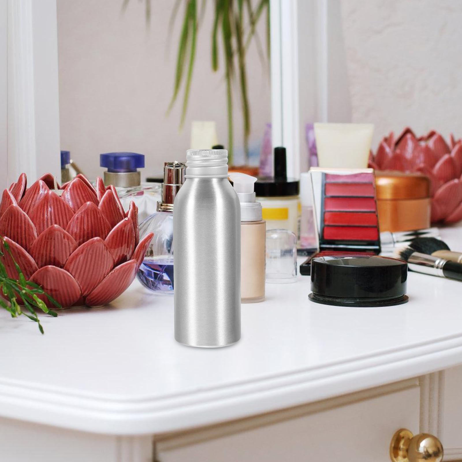 Premium Aluminum Travel Bottle Set - Leak-Proof Lotion, Shampoo & Essential Oil Containers with Secure Screw Lids | Perfect for Toiletries, Camping, Gym & Air Travel Accessories