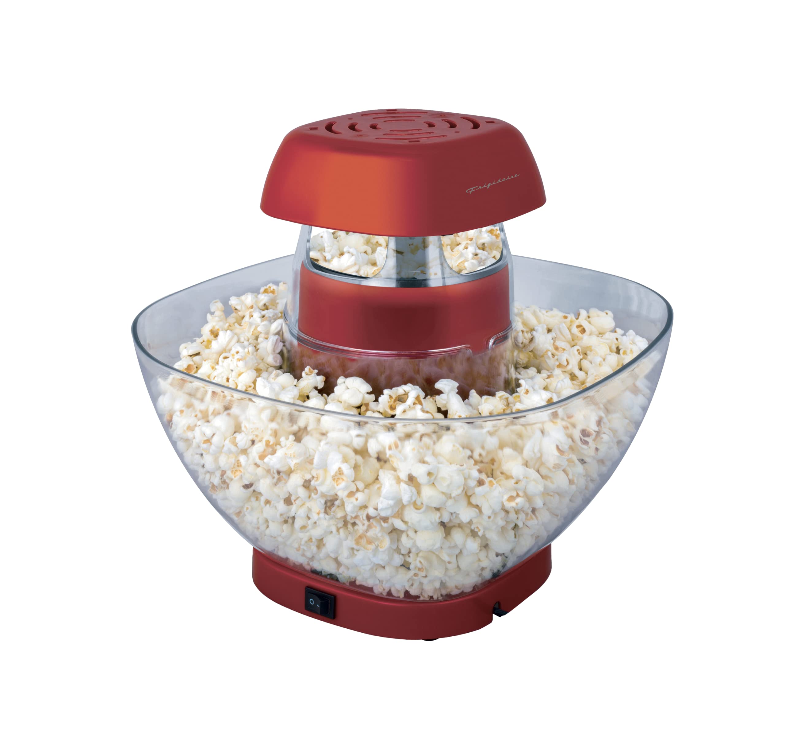 Frigidaire EPM111-RED Retro Hot Air Popcorn Popper Machine - Red Popcorn Maker for Healthy Snacks - Perfect for Movie Nights, Parties & Family Gatherings