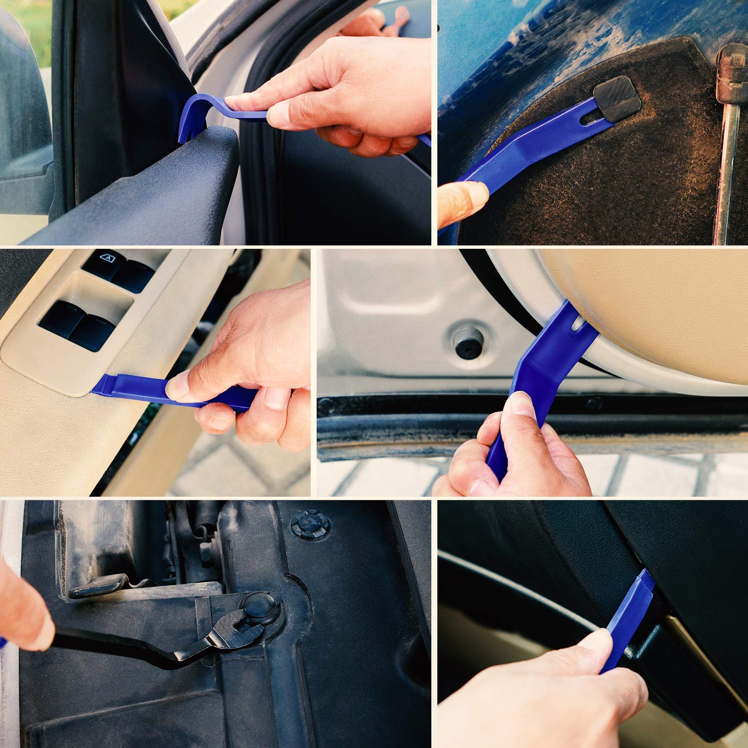 Nilight 5-Piece Car Trim Removal Tool Kit - Auto Panel Fastener Remover Set for Dash, Audio & Window Molding | Perfect for Car Stereo Installation, Interior Detailing & DIY Auto Repairs