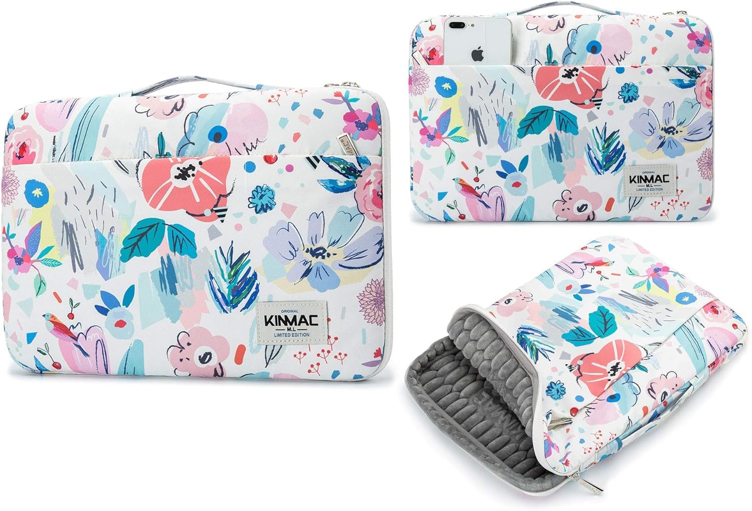 360° Protective Laptop Sleeve for MacBook Pro 16/15 inch - Water Resistant Full Cushion Case with Floral Design | Perfect for Travel, Office & School Use