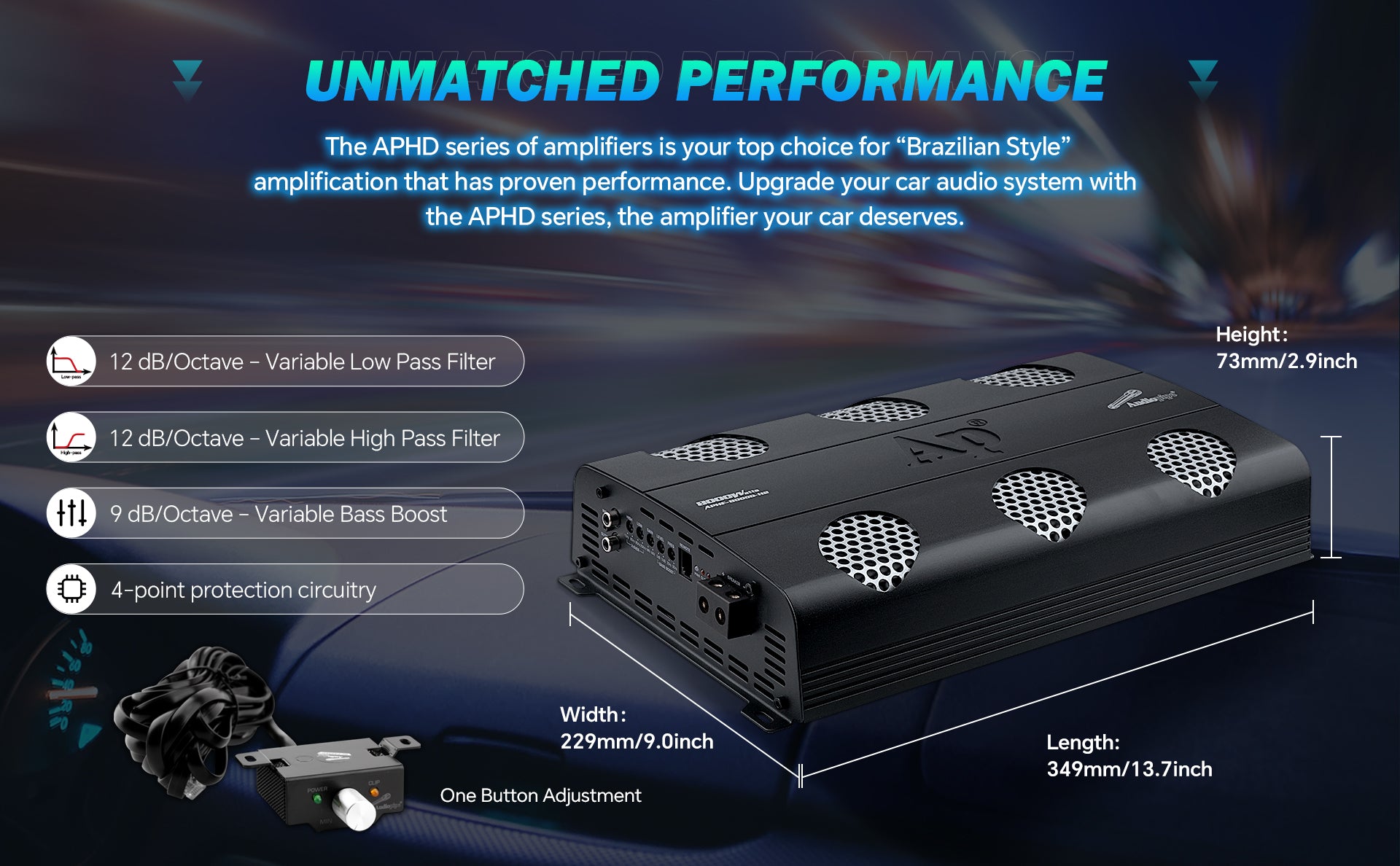 8000W Full Range Class D Mosfet Power Amplifier APHF-8000D H2 - Professional Car Audio & Home Theater Sound System Amplifier for DJs, Concerts, and Live Performances