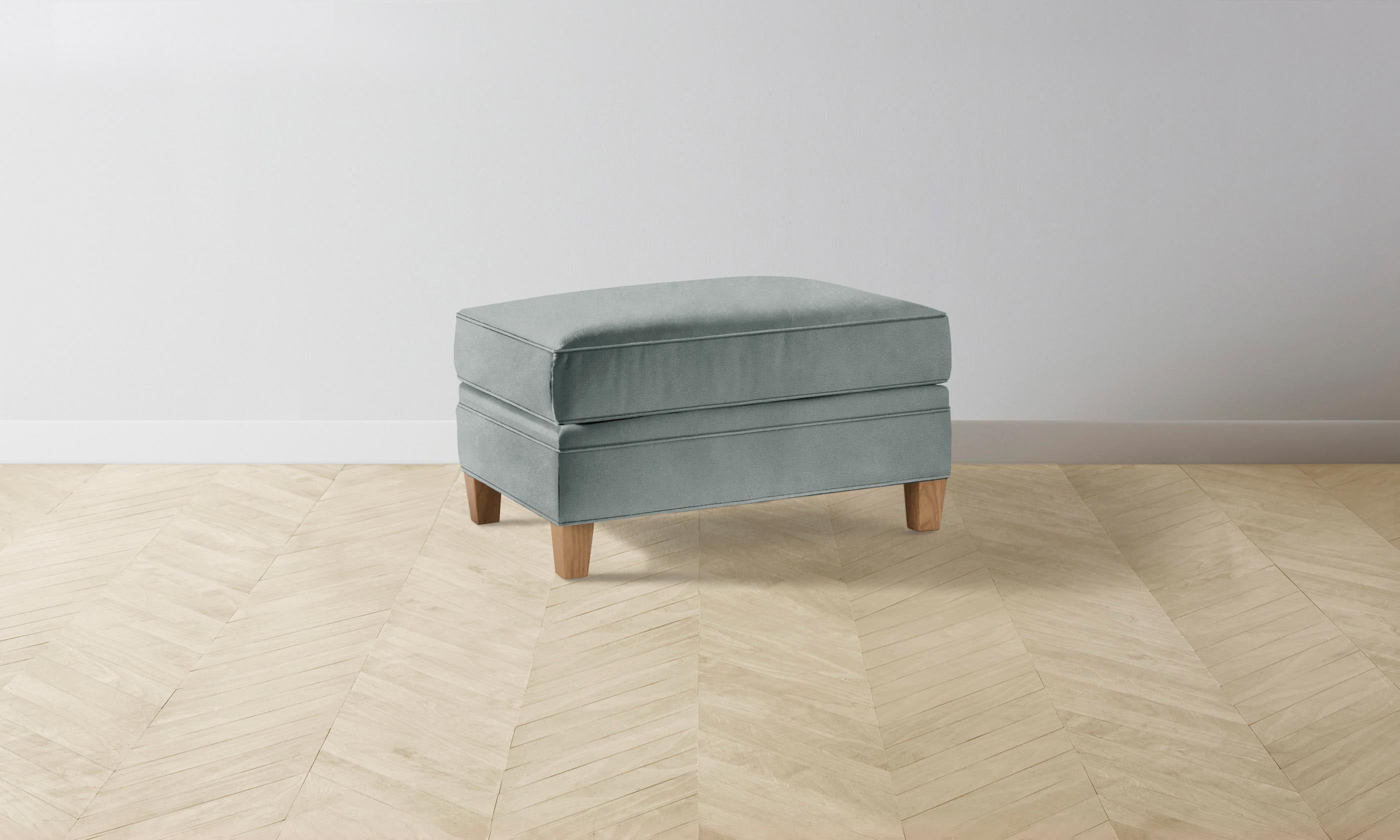 Premium Carmine Ottoman with Nubuck Leather Upholstery - Luxurious Footstool for Living Room, Bedroom or Office Decor